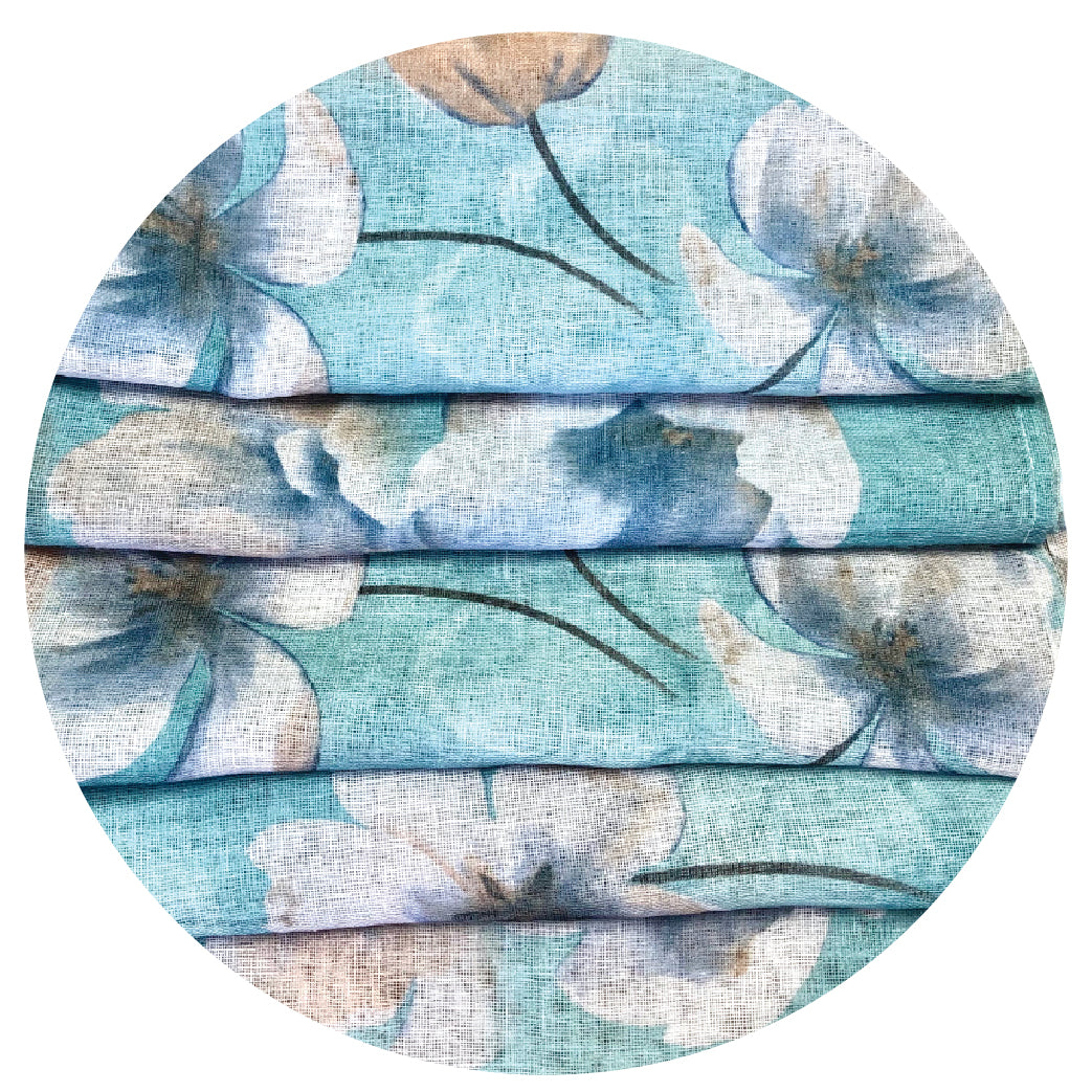 Flor algodón Azul