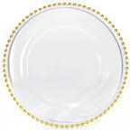 Transparente con perlas doradas